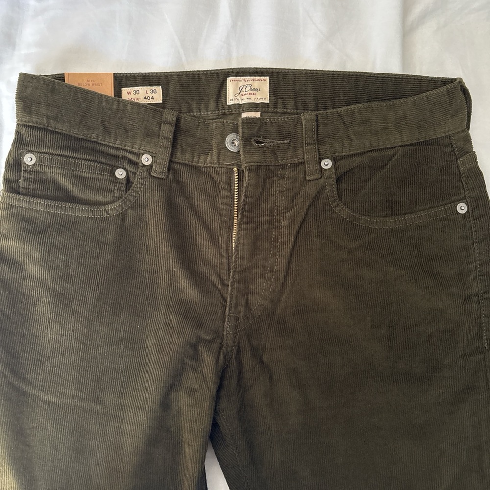 Olive green corduroy chinos